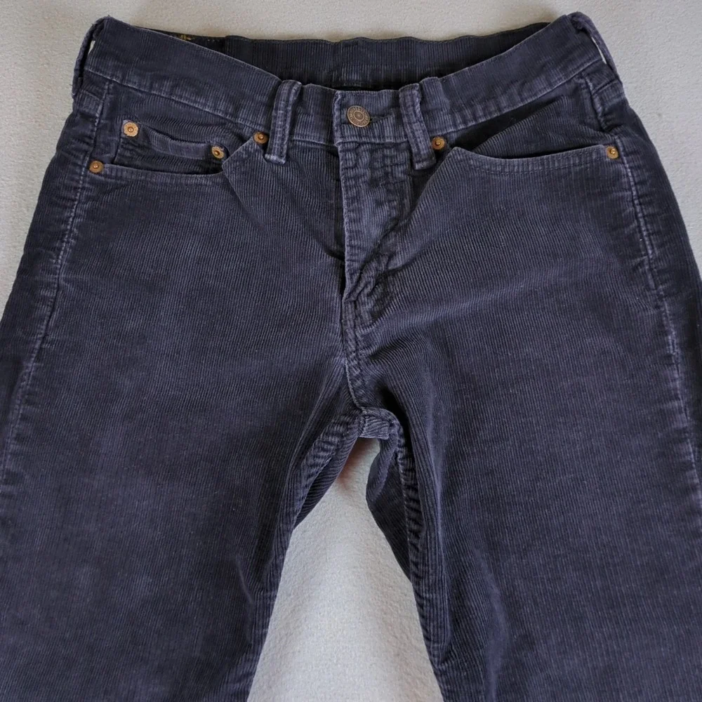 Levis 514 Corduroy Pants Mens 29x28 Blue Straight Fit Zip Fly Stretch White Tab